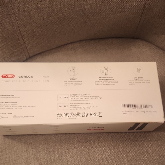 TYMO CurlGo Cordless Auto Curling Iron - Gray - Picture 6 of 7